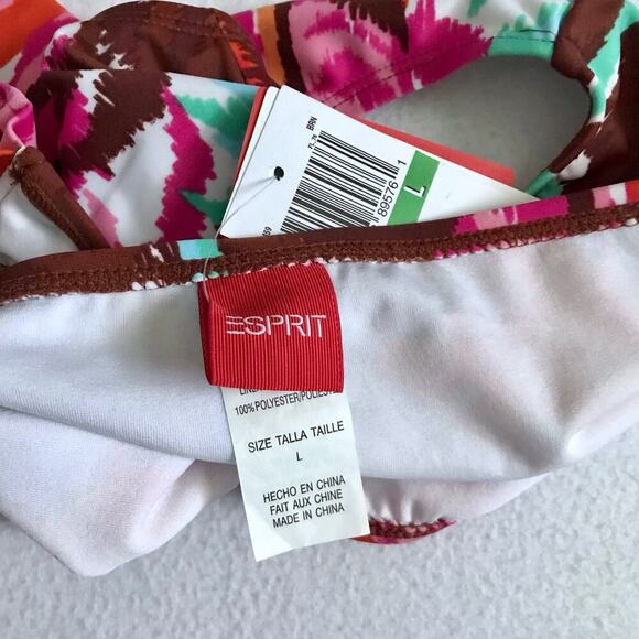 Esprit NWT Tropical Bikini Swim Bottom Women L - Picture 9 of 11